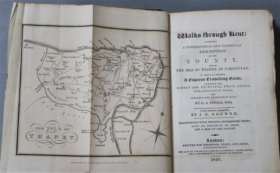 Cooke, George A and Brewer, J.N. - Walks Through Kent; Containing a Topographical and Statistical Description